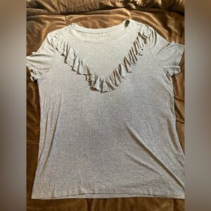 Torrid brand, size 00, Gray Ruffled Women's Top, super soft and comfy